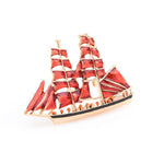 Big Red Ship Brooch | Brooch Paradise