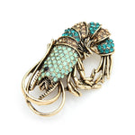 Blue Shrimp Brooch | Brooch Paradise