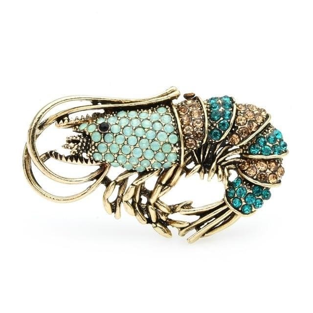 Blue Shrimp Brooch | Brooch Paradise