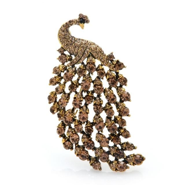 Brown Peacock Brooch | Brooch Paradise