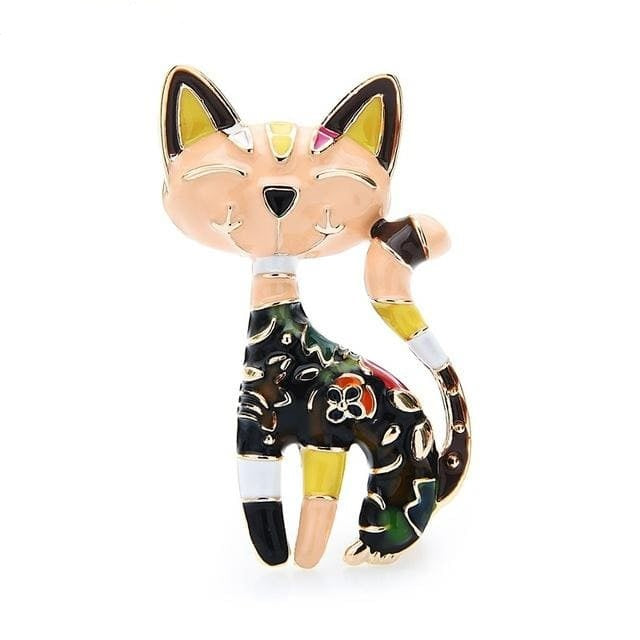 Elegant Cat Brooch - Beige Color | Brooch Paradise
