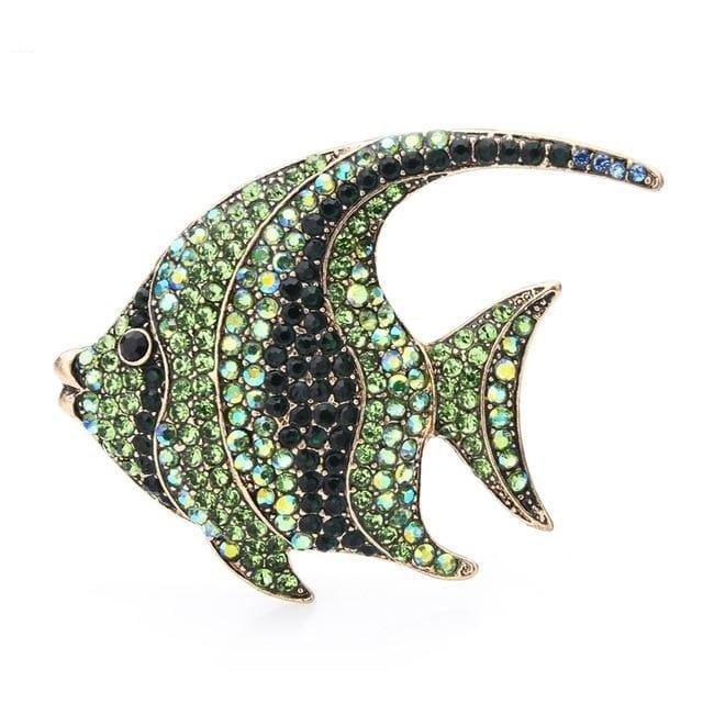Fish Brooch - Green | Brooch Paradise