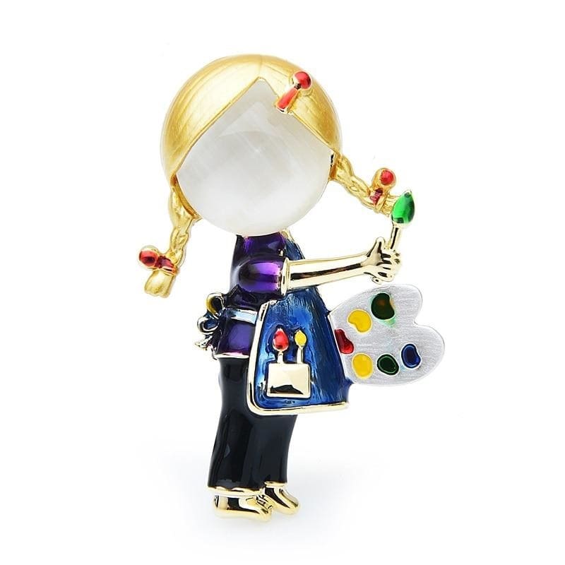 Girl Painter Brooch | Brooch Paradise