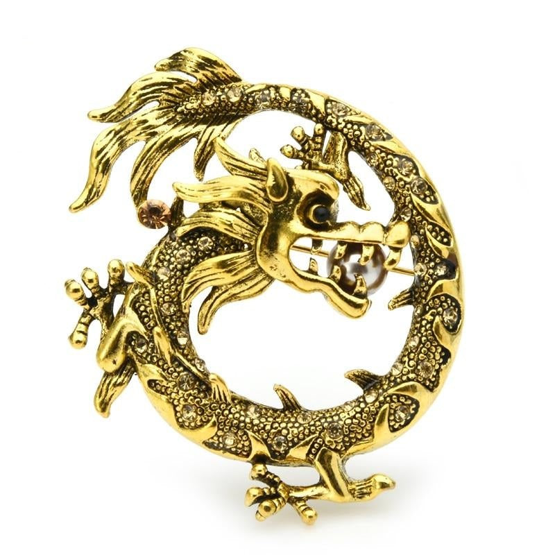 Gold Dragon Brooch | Brooch Paradise