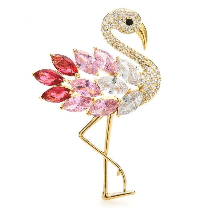 Gold Flamingo Brooch | Brooch Paradise