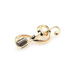 Gold Microphone Brooch | Brooch Paradise