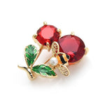 Gold Cherry Brooch | Brooch Paradise