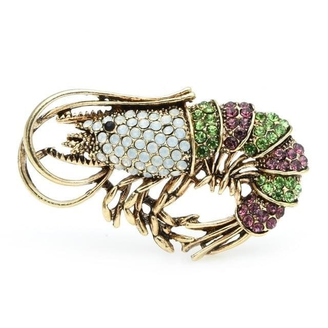 Green Shrimp Brooch | Brooch Paradise