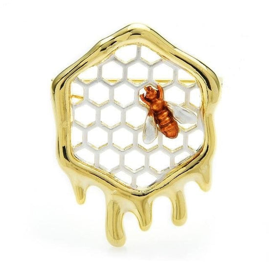 Honey Bee Brooch - White Color | Brooch Paradise