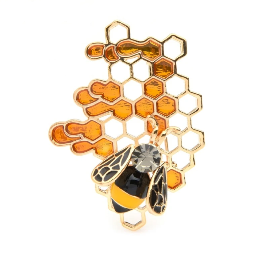 Honeycomb Bee Brooch | Brooch Paradise