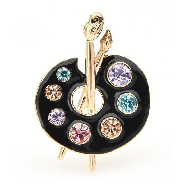 Paint Palette Brooch - Black Color | Brooch Paradise