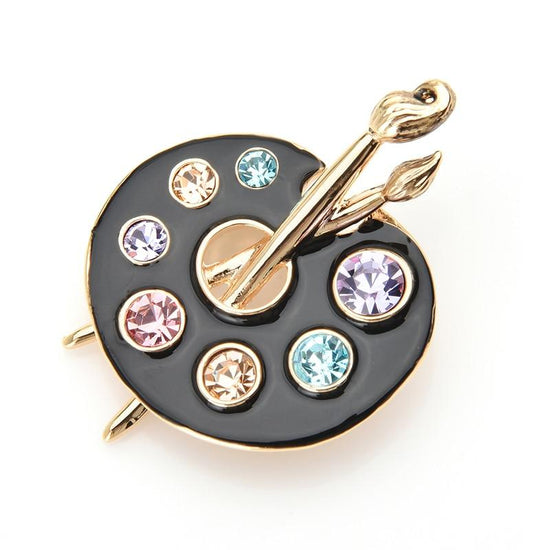 Paint Palette Brooch - Black Color | Brooch Paradise