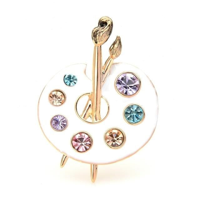 Paint Palette Brooch - White Color | Brooch Paradise