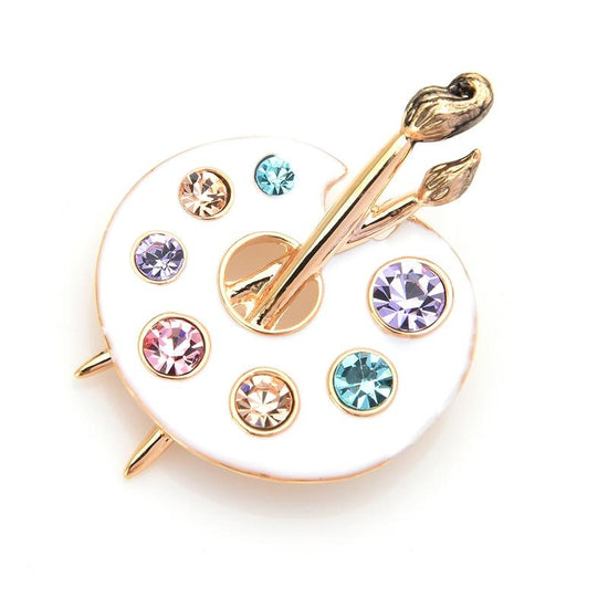 Paint Palette Brooch - White Color | Brooch Paradise