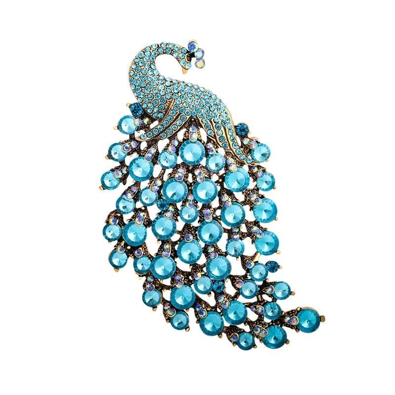 Peacock Brooch - Blue | Brooch Paradise