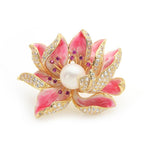 Pearl Lotus Flower Brooch | Brooch Paradise