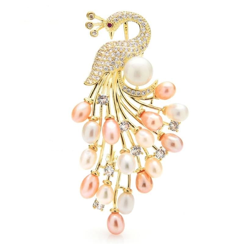 Pearl Peacock Brooch | Brooch Paradise