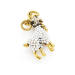 Pearl Goat Brooch | Brooch Paradise