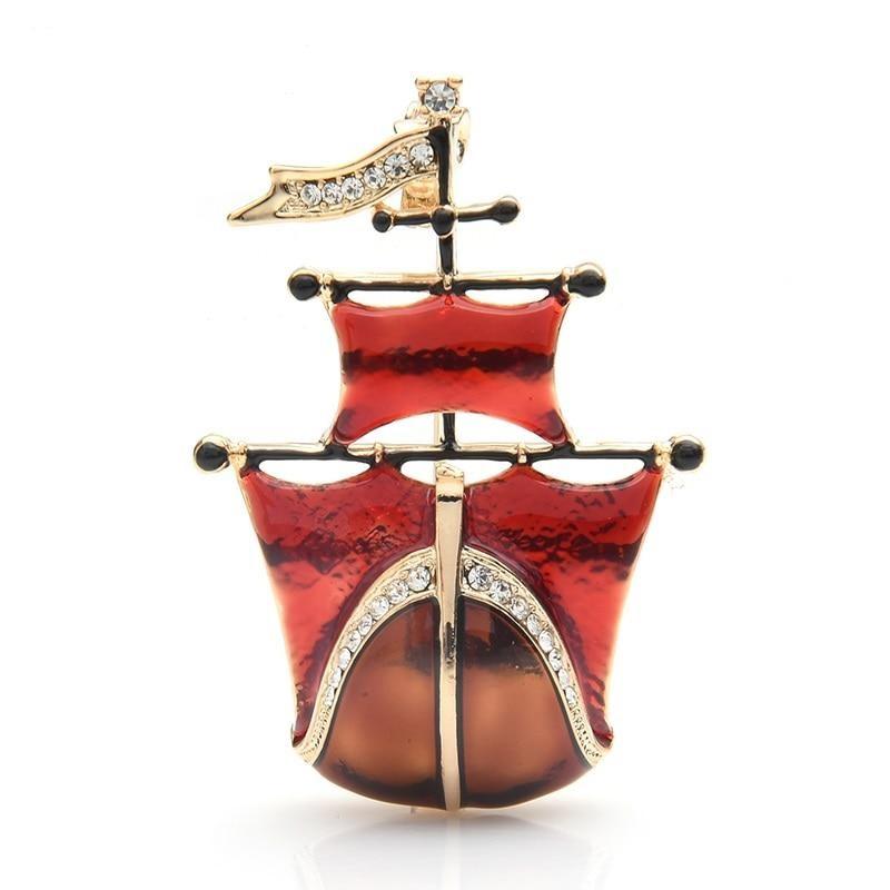 Red Ship Brooch | Brooch Paradise