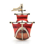 Red Ship Brooch | Brooch Paradise
