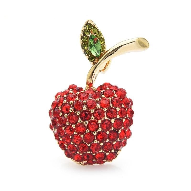 Rhinestone Cherry Brooch | Brooch Paradise