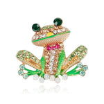 Rhinestone Frog Brooch Multicolor | Brooch Paradise