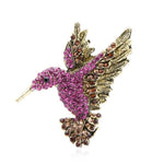 Rhinestone Hummingbird Brooch - Pink Color | Brooch Paradise