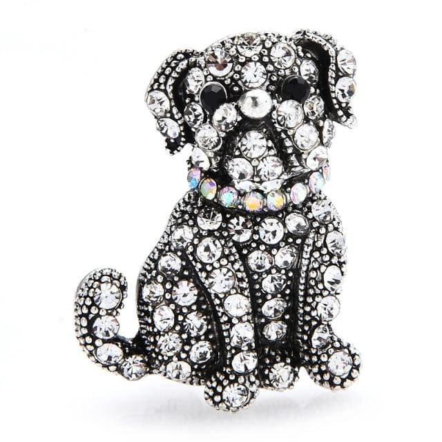 Silver Shar Pei Dog Brooch | Brooch Paradise