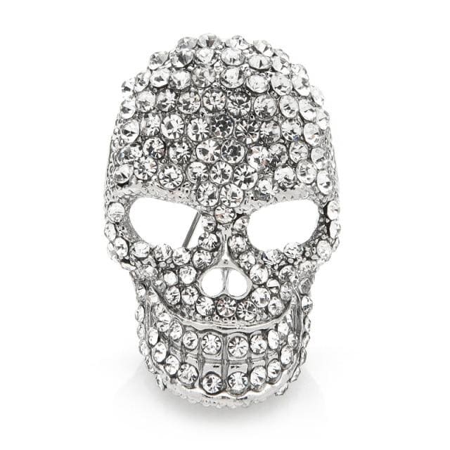 Silver Skull Brooch