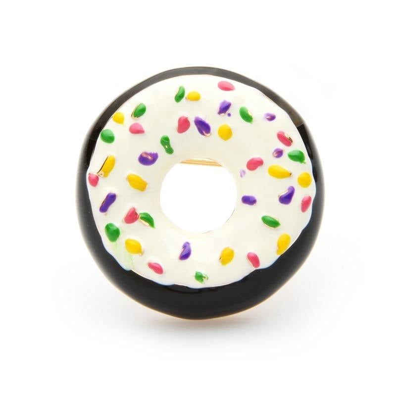 White Donut Brooch | Brooch Paradise